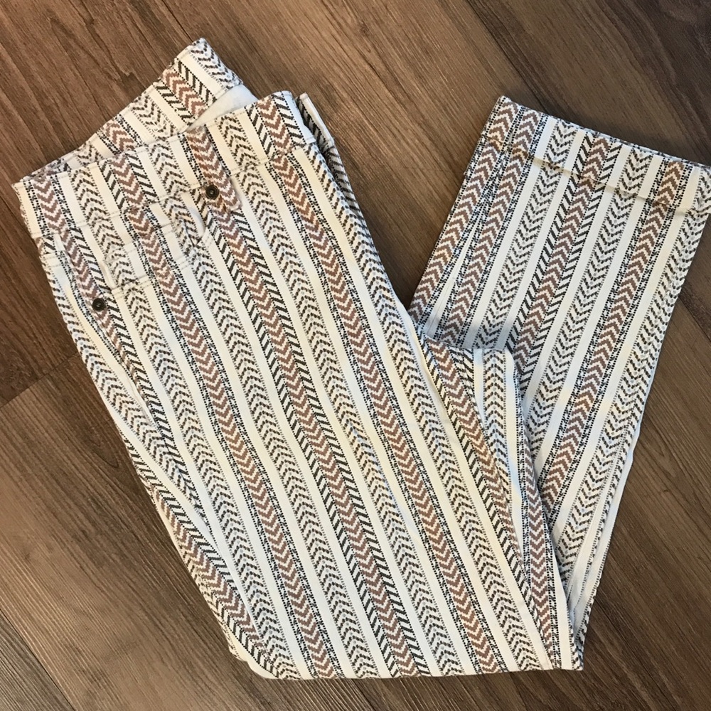 LOFT Modern Cuffed Crop Patterned Pants